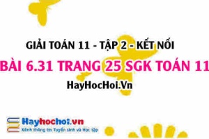 Bài 6.31 trang 25 Toán 11 tập 2 Kết nối tri thức